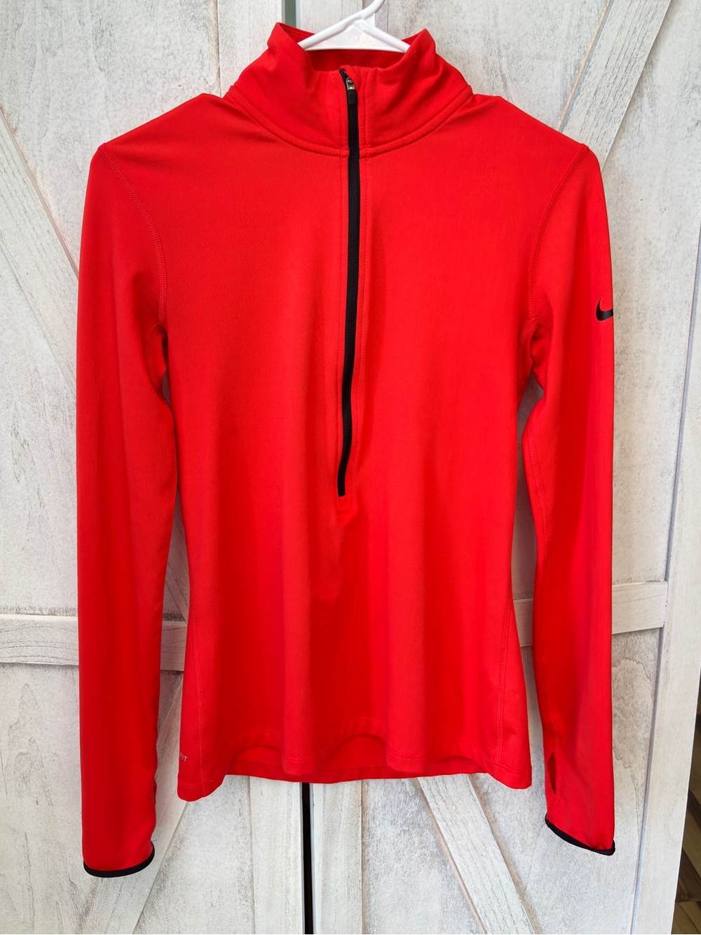 Nike Pro Dri-Fit 1/4 Zip Training Top Women’s Medium Long Sleeve Orange Pullover